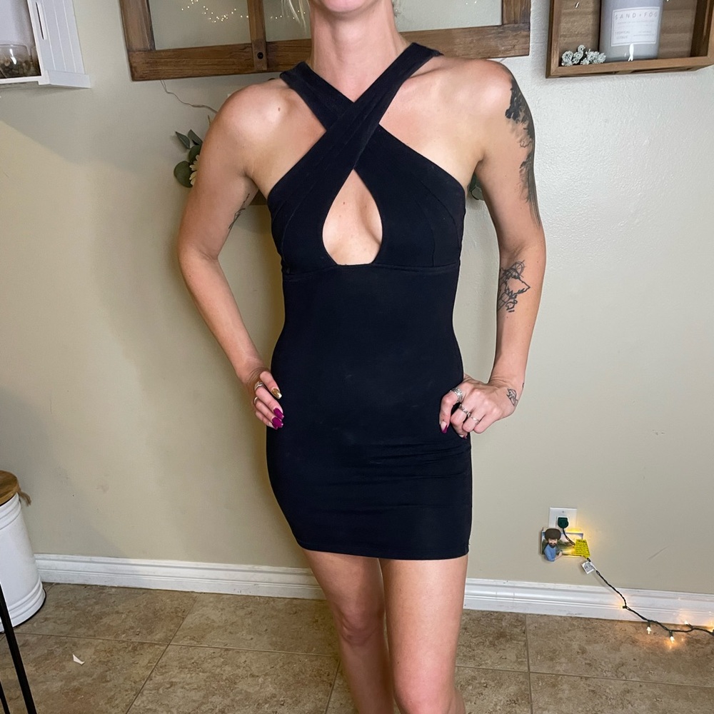 Black mini dress